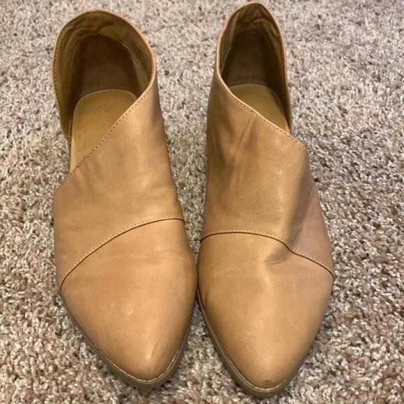 Beige Faux Leather Flats - Picture 4 of 5
